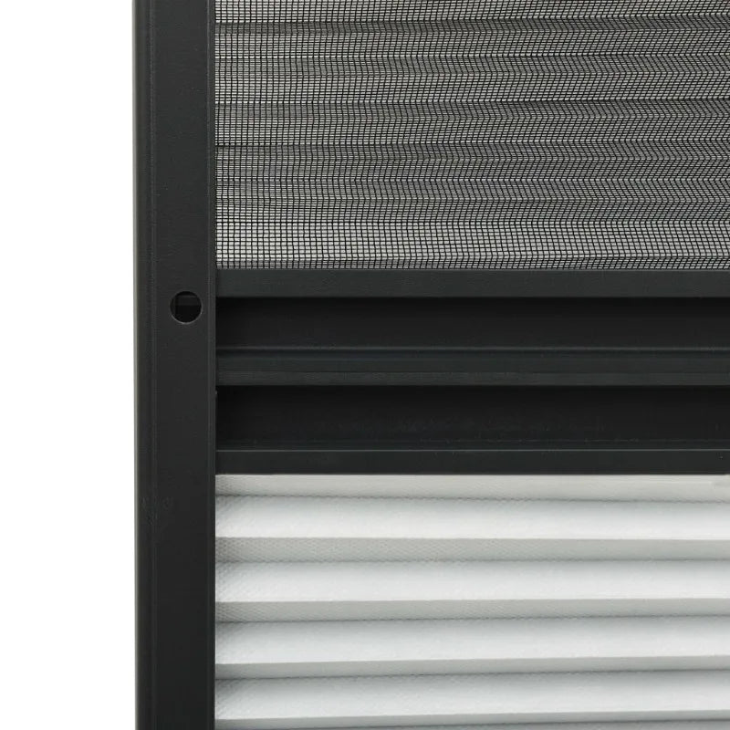 Pleated Mosquito Net with Awning 80×160 Cm, Anthracite Aluminum Frame for Insect-Proof and Sun-Protective Roof Windows