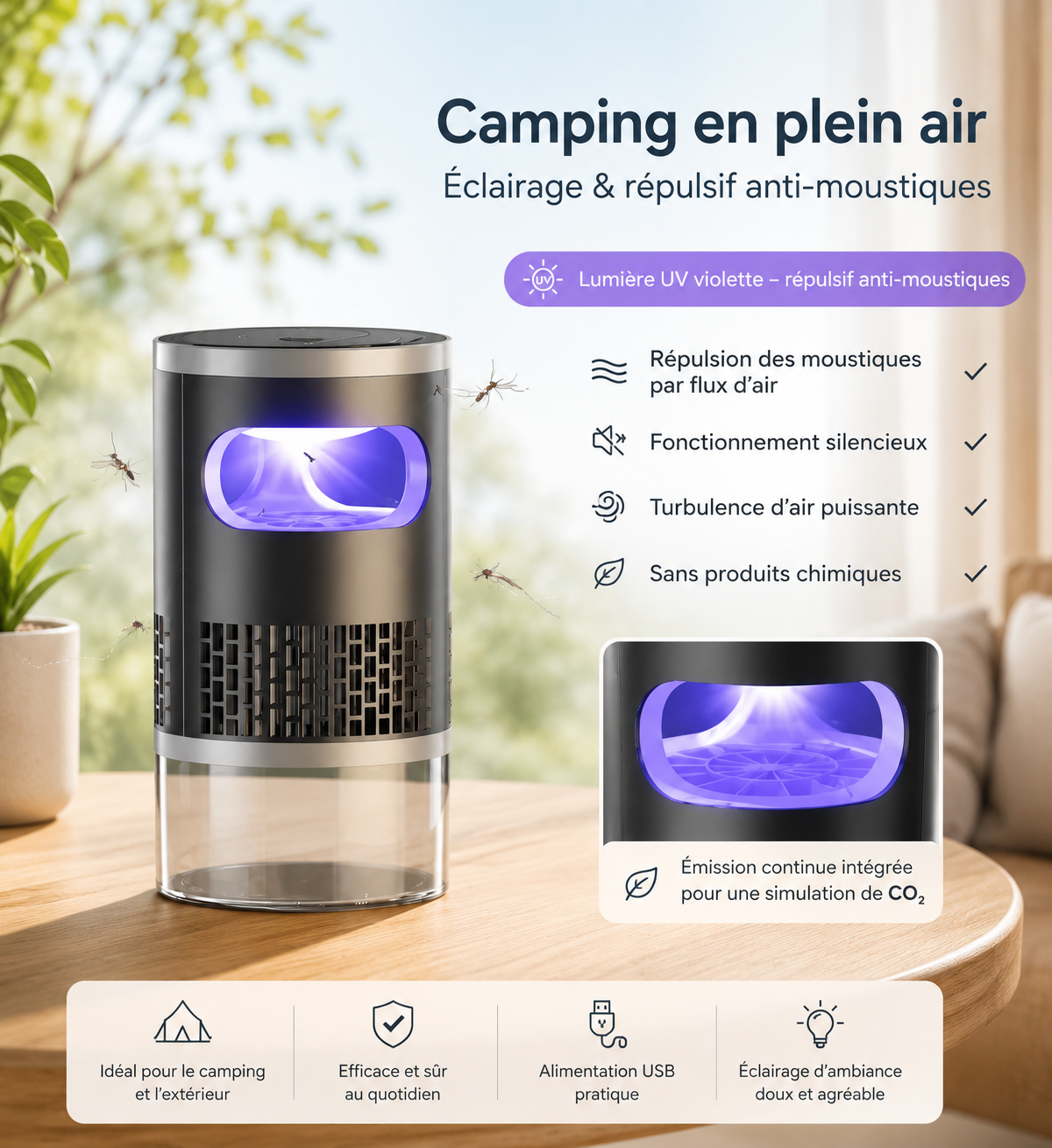 Lampe Piège Anti-Moustique