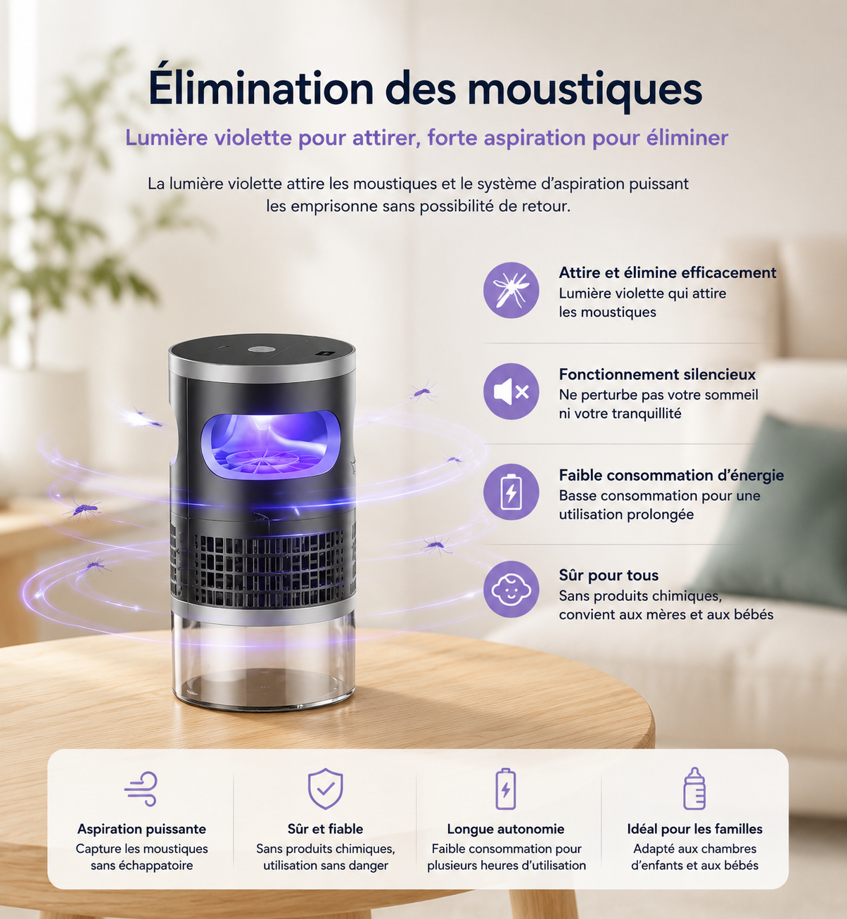 Lampe Piège Anti-Moustique