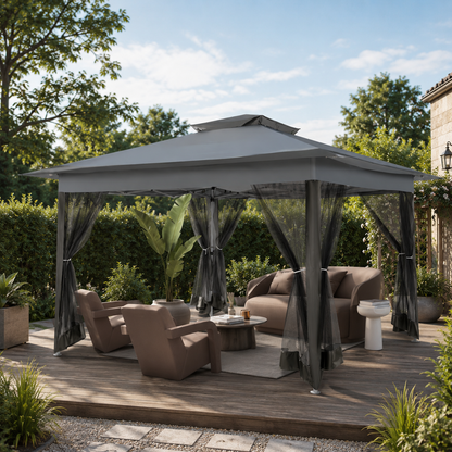 Pavillon Pliant 3x3M Étanche avec Moustiquaire