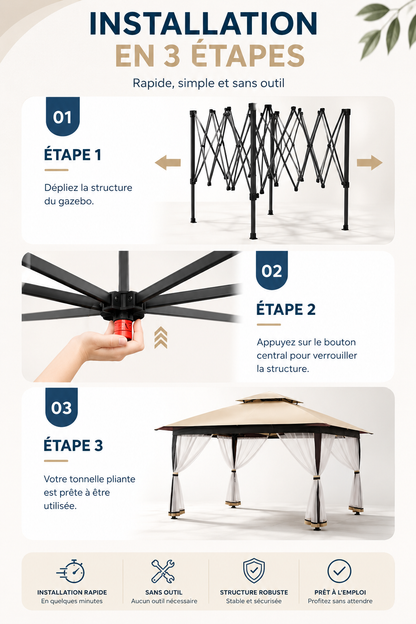 Tonnelle Moustiquaire Pop-up 3x3M