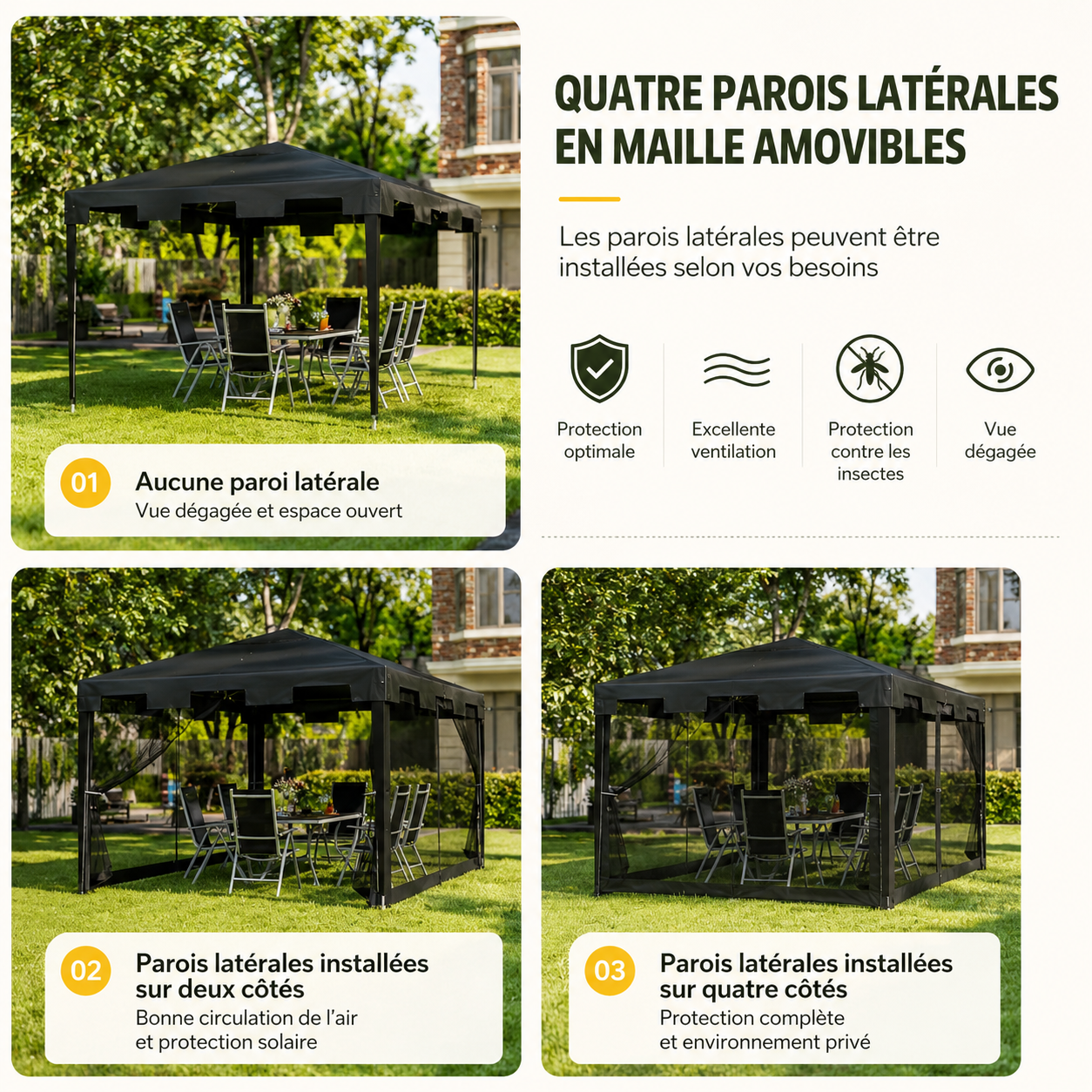 Tonnelle Moustiquaire 4x3M Double Porte