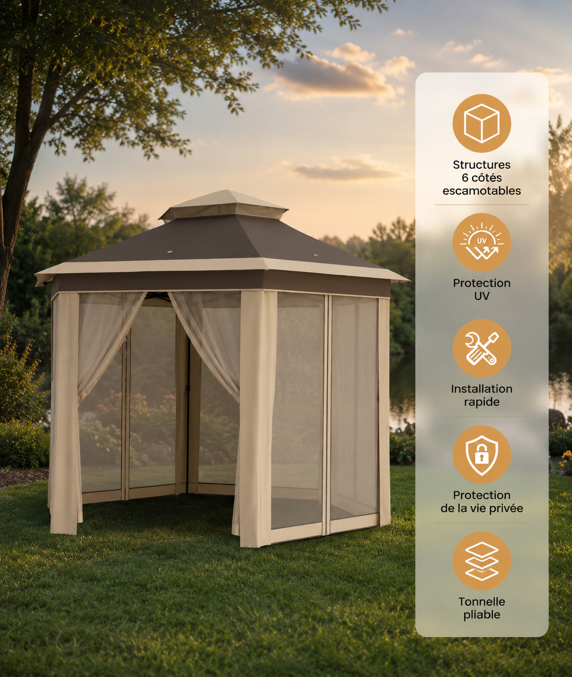 Tonnelle Gazebo Moustiquaire