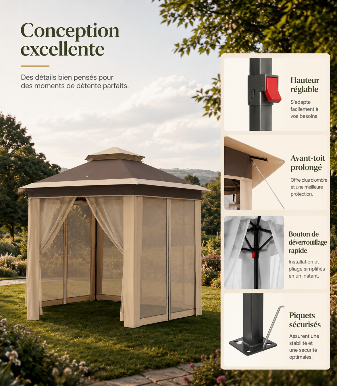 Tonnelle Gazebo Moustiquaire