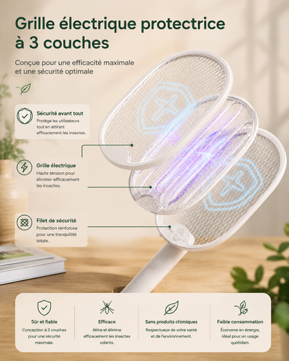 Raquette Anti-Moustique pliable Rechargeable
