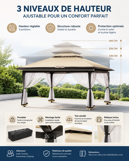 Tonnelle Moustiquaire Pop-up 3x3M