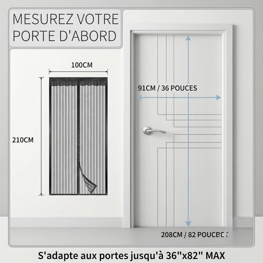 Rideau Moustiquaire Magnétique pour Porte