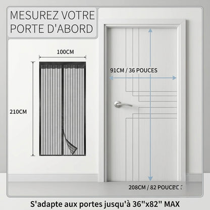 Rideau Moustiquaire Magnétique pour Porte