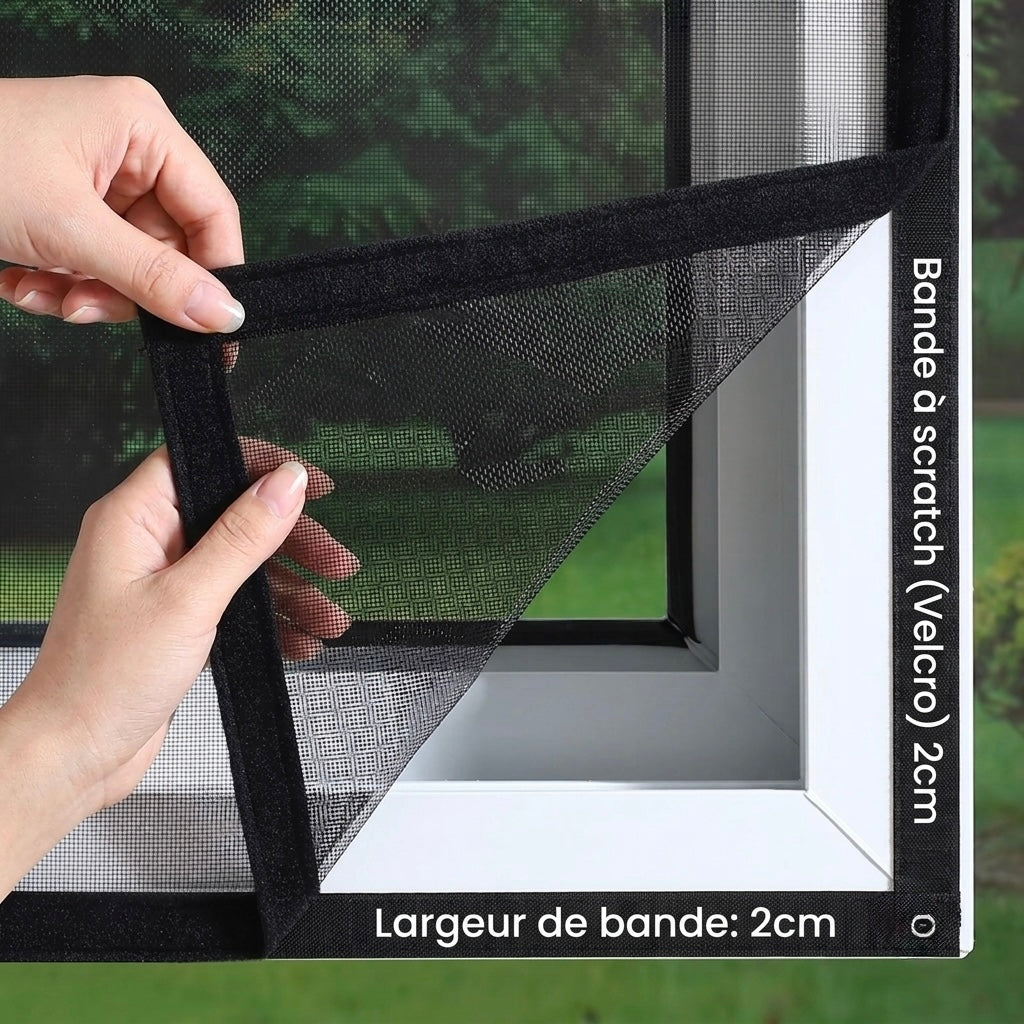 Moustiquaire Filet Noire Auto-Adhésif pour Fenêtre