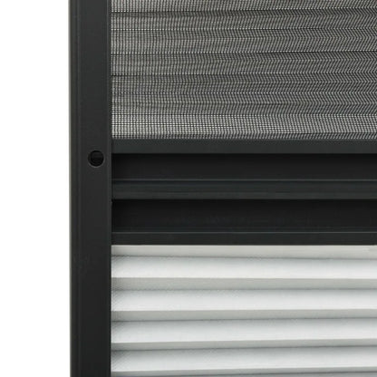 Pleated Mosquito Net with Awning 80×160 Cm, Anthracite Aluminum Frame for Insect-Proof and Sun-Protective Roof Windows