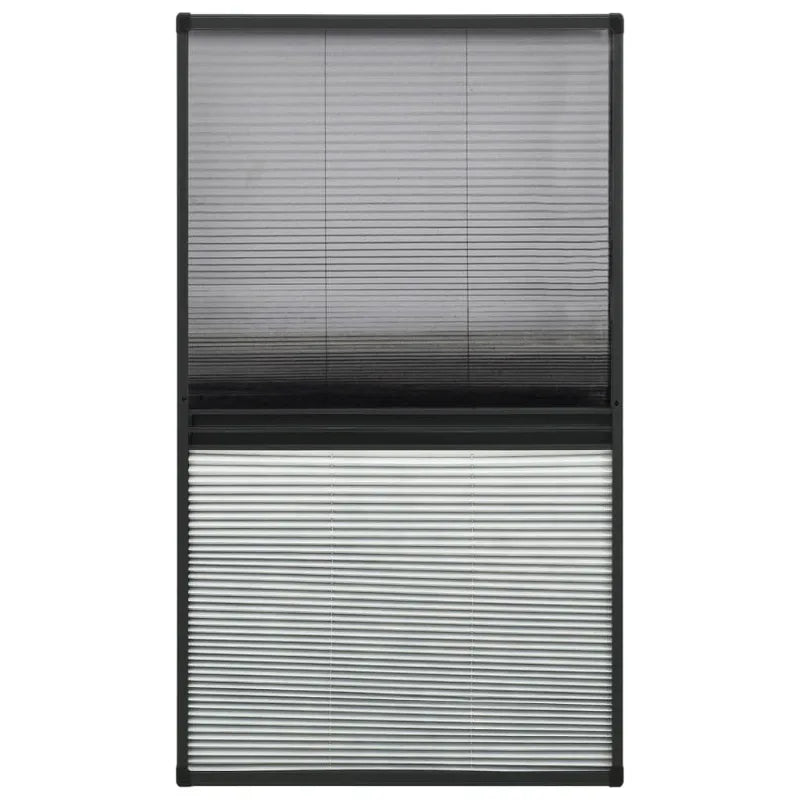 Pleated Mosquito Net with Awning 80×160 Cm, Anthracite Aluminum Frame for Insect-Proof and Sun-Protective Roof Windows