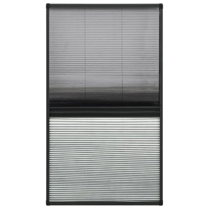 Pleated Mosquito Net with Awning 80×160 Cm, Anthracite Aluminum Frame for Insect-Proof and Sun-Protective Roof Windows
