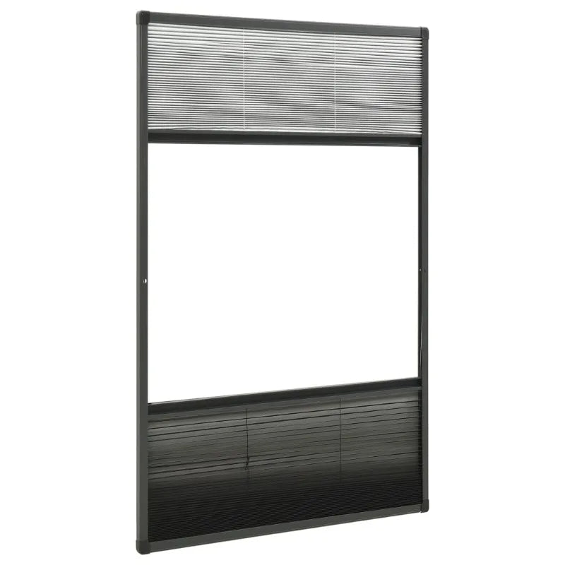 Pleated Mosquito Net with Awning 80×160 Cm, Anthracite Aluminum Frame for Insect-Proof and Sun-Protective Roof Windows