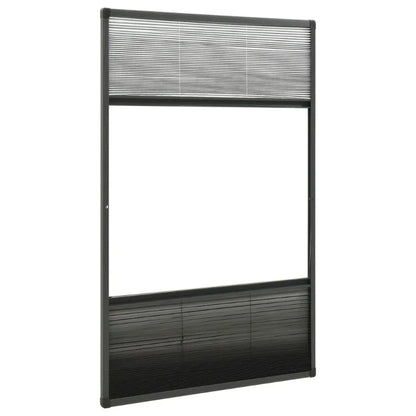Pleated Mosquito Net with Awning 80×160 Cm, Anthracite Aluminum Frame for Insect-Proof and Sun-Protective Roof Windows