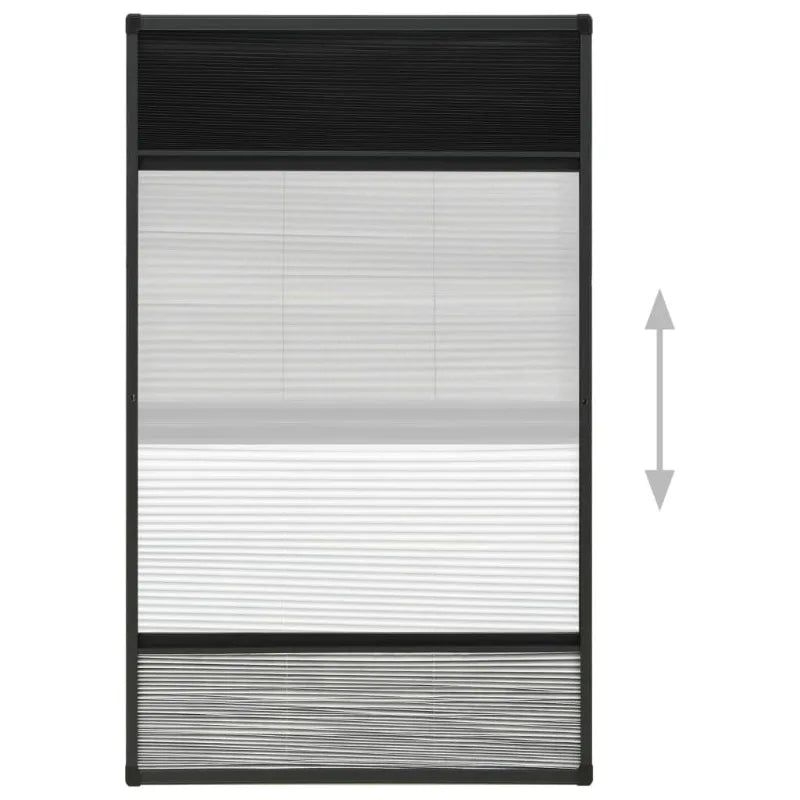 Pleated Mosquito Net with Awning 80×160 Cm, Anthracite Aluminum Frame for Insect-Proof and Sun-Protective Roof Windows