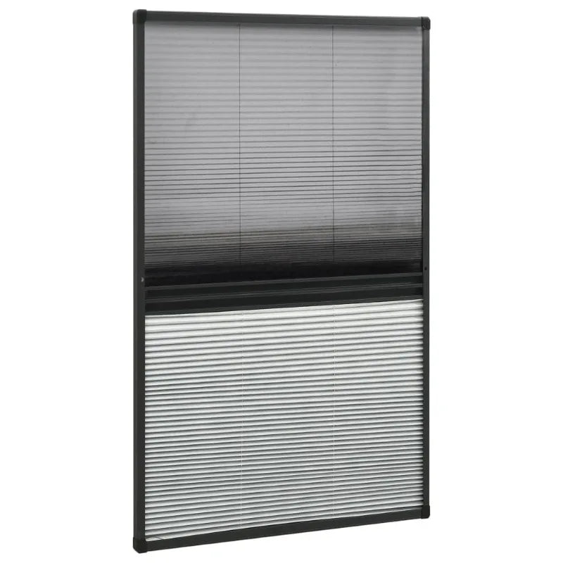 Pleated Mosquito Net with Awning 80×160 Cm, Anthracite Aluminum Frame for Insect-Proof and Sun-Protective Roof Windows